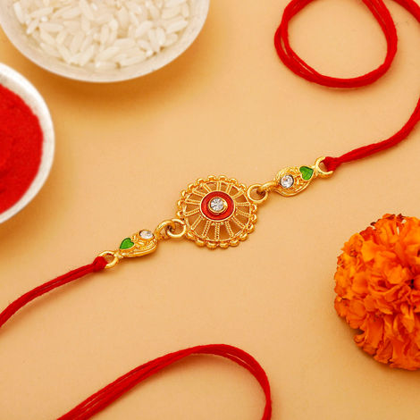 IGP Golden Chakra Rakhi - Ornate and Elegant