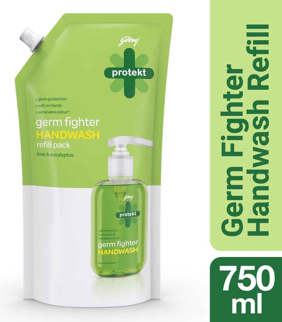 Godrej Protekt Germ Fighter Handwash Refill Pack - Lime & Eucalyptus