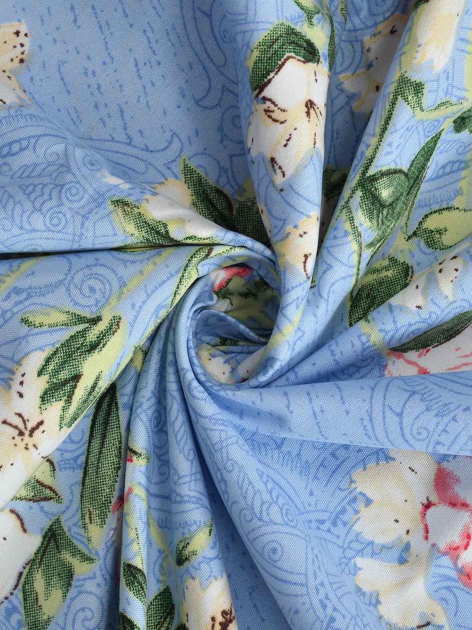 Furnofy 140 Gsm Fitted Double Bedsheet With 2 Pillow Covers (L-78" x B-72" + 6" Pocket, Blue)