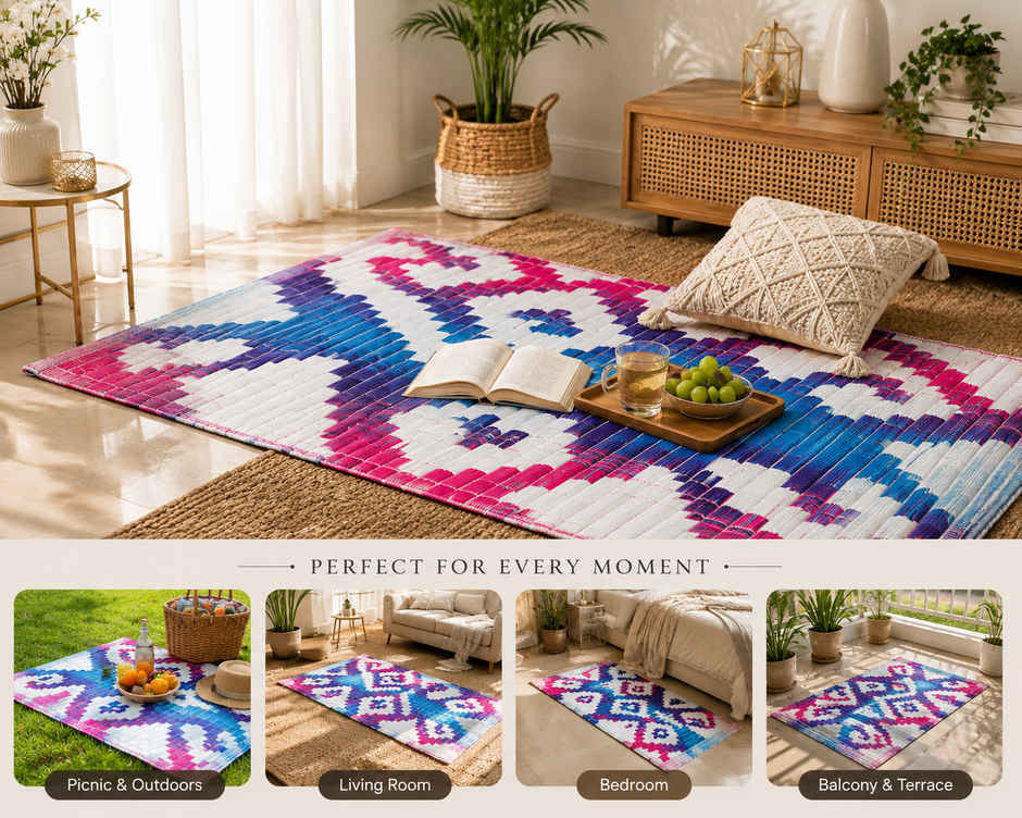Perpetual Plastic Reversible Sleeping Floor Mat Chatai 4X6 Feet