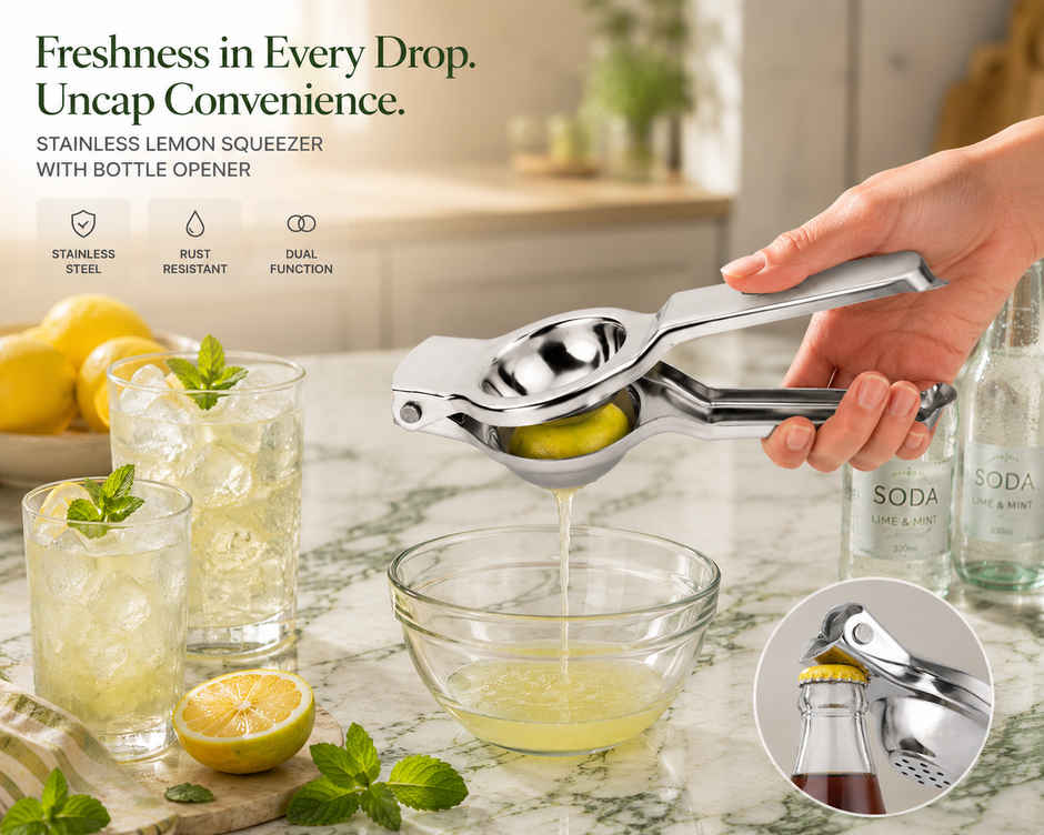 Everest Stainless Steel Lemon Squeezer with Opener