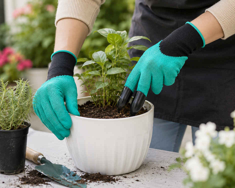 Daluci Heavy Duty Garden Gloves With Abs Claws For Pruning and Digging | 1 Pair