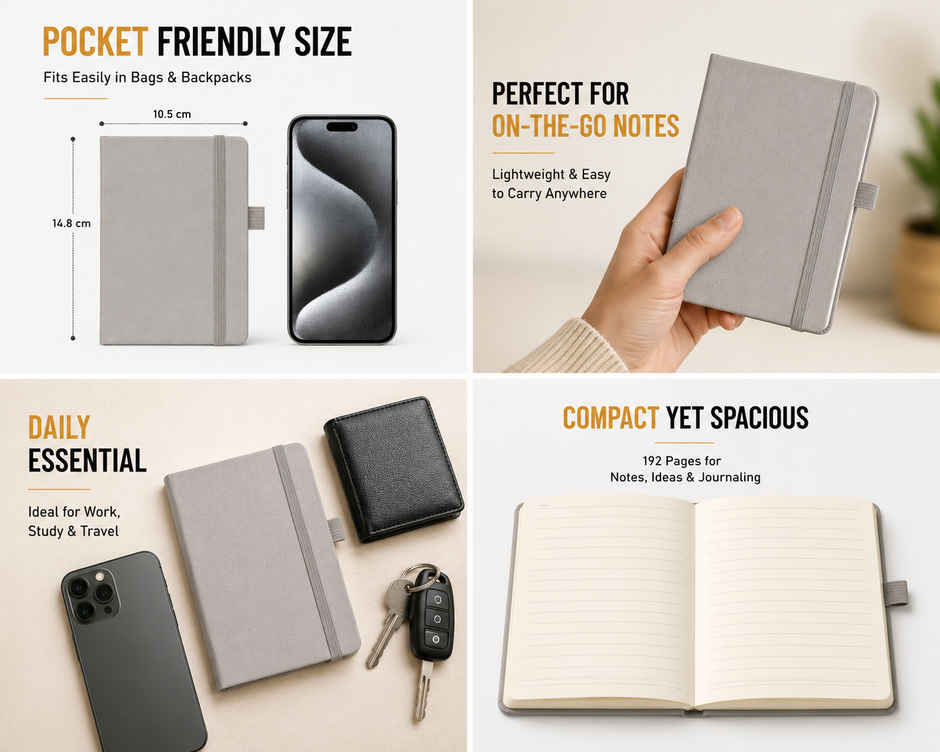 Saya A6 Soft Touch Notebook | PU Cover | 192 Pages 80 GSM with Pen Holder Loop