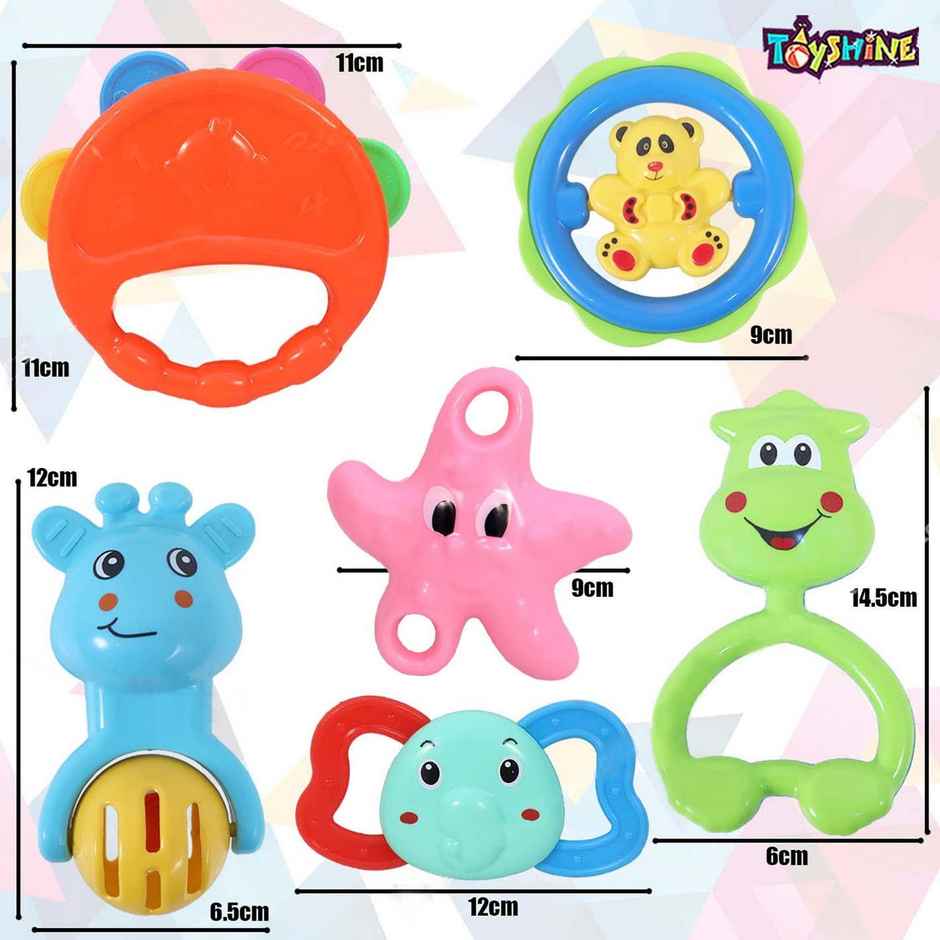 Toyshine Rattle Set - 8-Piece for Newborns - Colorful & Engaging
