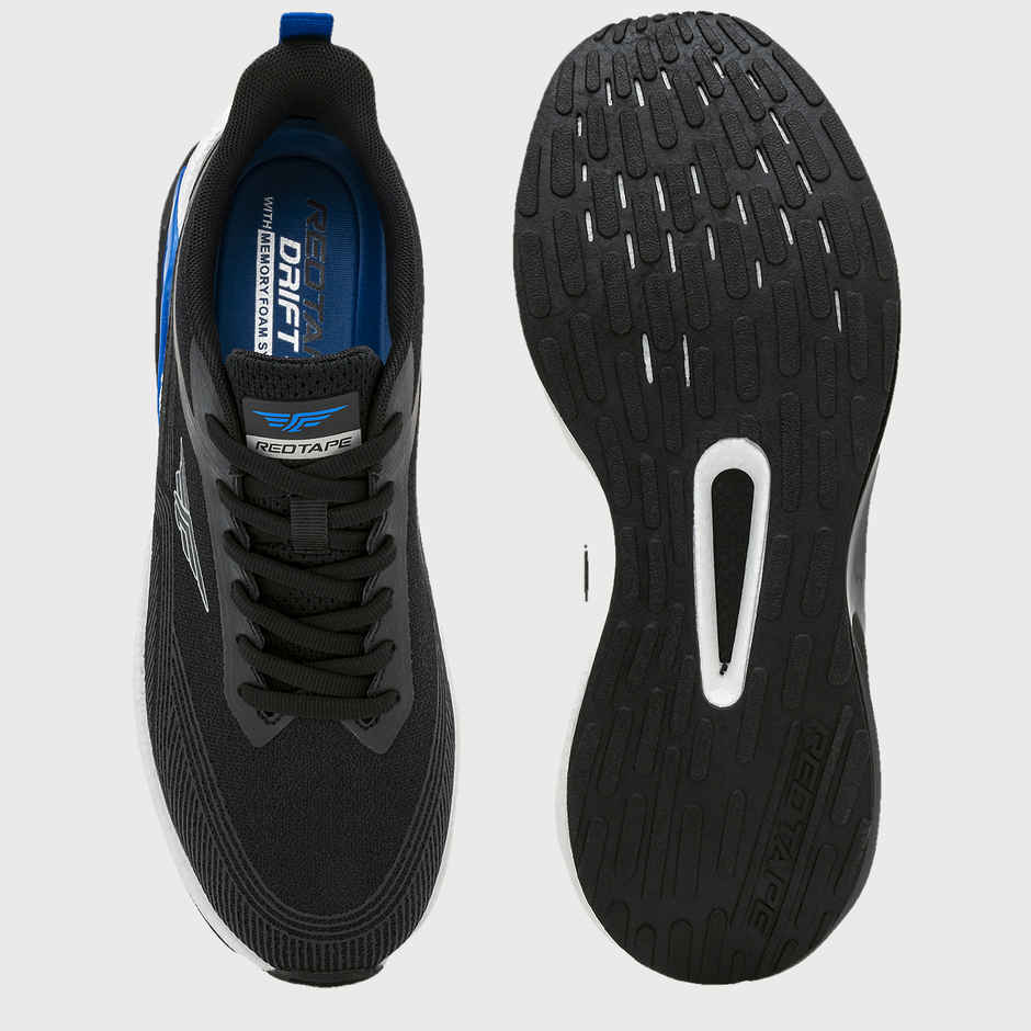 Red Tape Athleisure Shoes for Men | Cultured Round-Toe Shape & Cushion | Black Blue - 7