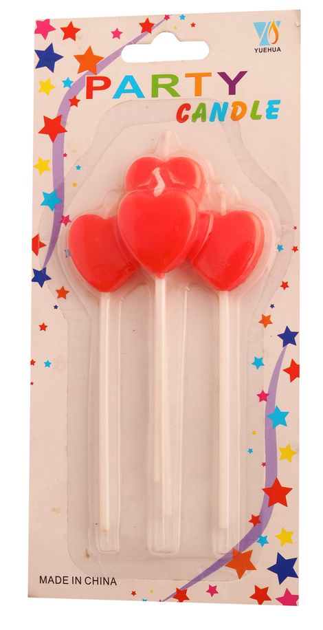 Heart Stick Candles - Assorted Color