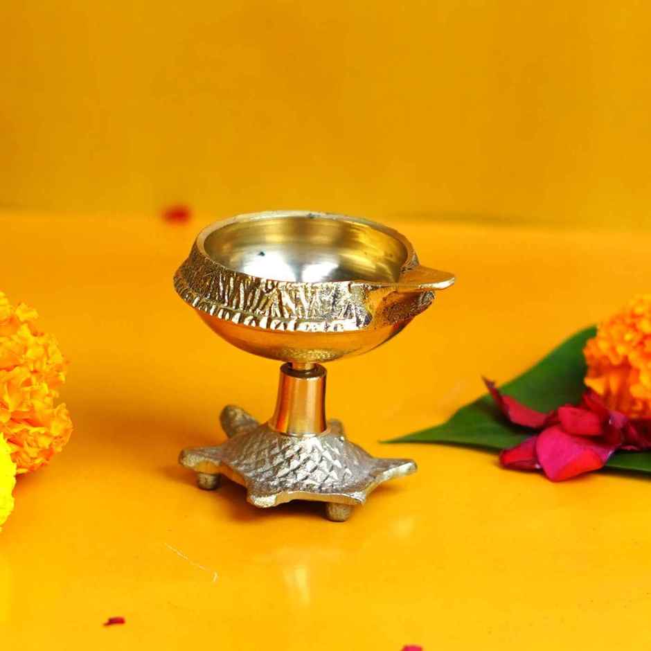 Auspicious Brass Kuber Diya Tortoise 2.3 In | ServDharm