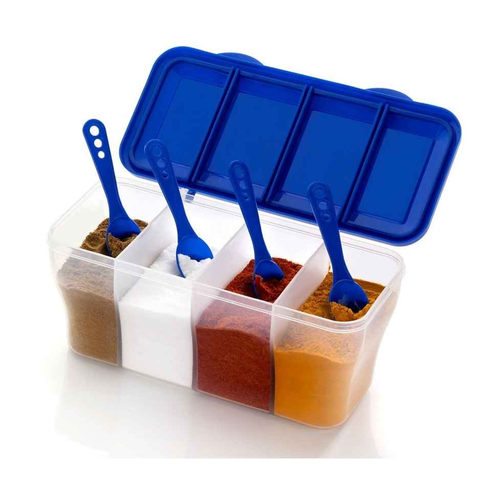 2Mech Kitchen Storage Container With Spoon | 4 Section | Set of 2