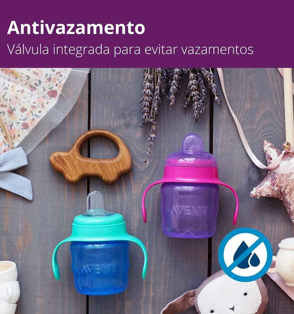 Philips Avent Silicone Classic Spout Cup with Handle | Pink/Purple | 6M+| 200ml | SCF551/03