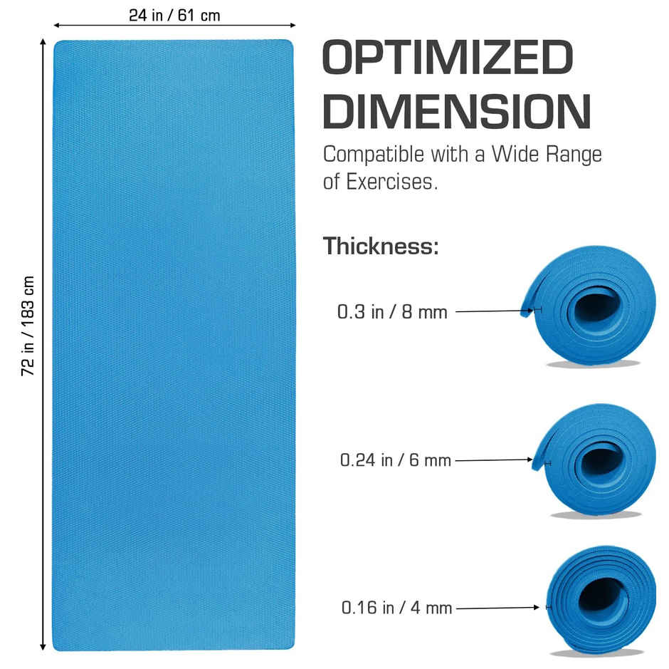 Mommers 4mm Yoga Mat For Women & Men | 6x2 Feet | Blue