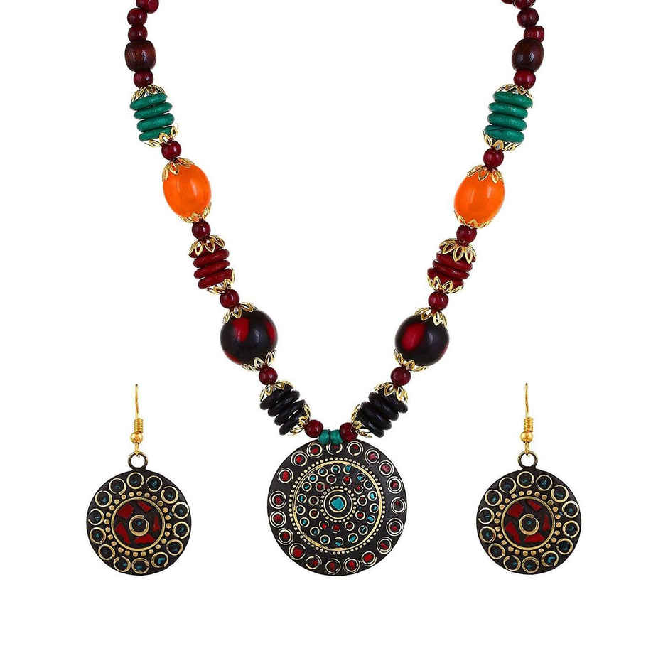YouBella Stylish Afghani Tribal Jewellery Set For Women - Multicolour
