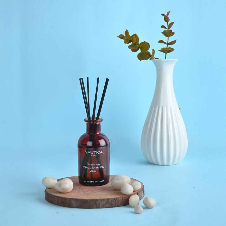 Nautica Cotton Towels and Reed Diffusers 15pc Face 1pc Reed Diffuser Amber Wood