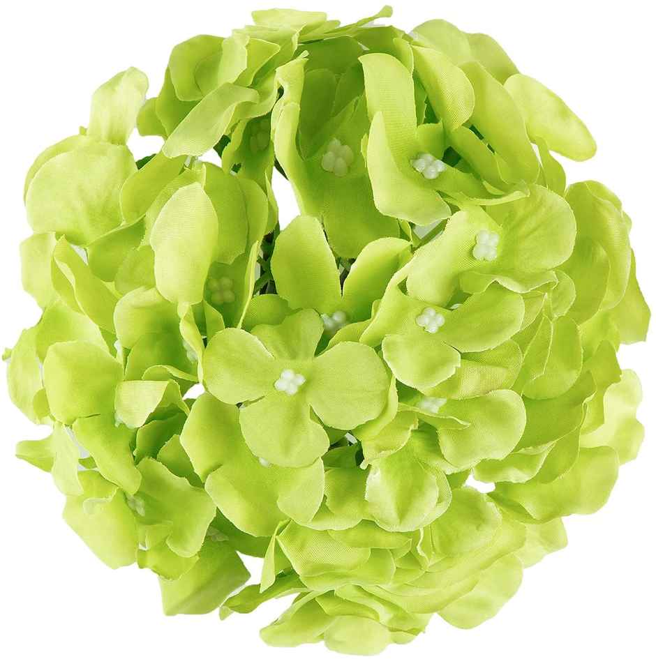 Well Art Gallery Artificial Hydrangea Flowers Silk Flowers Home Wedding Decor | Pack Of 5 | Green