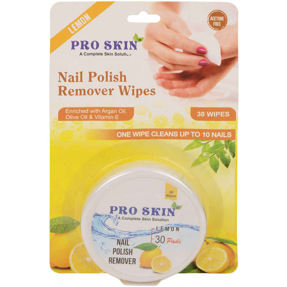 Pro Skin Nail Polish Remover Wipes - Lemon, 30 wipes