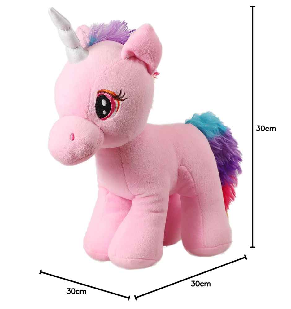 Mirada 29Cm Standing Unicorn With Glitter Horn - Pink