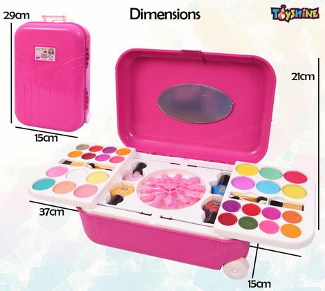 Toyshine 2-in-1 Cosmetic Makeup & Nail Art Kit with Trolley Bag