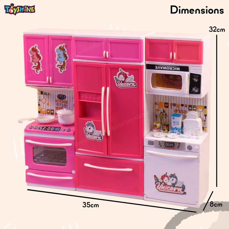 Toyshine Musical 3-Compartment Kitchen Toy Set for Toddlers