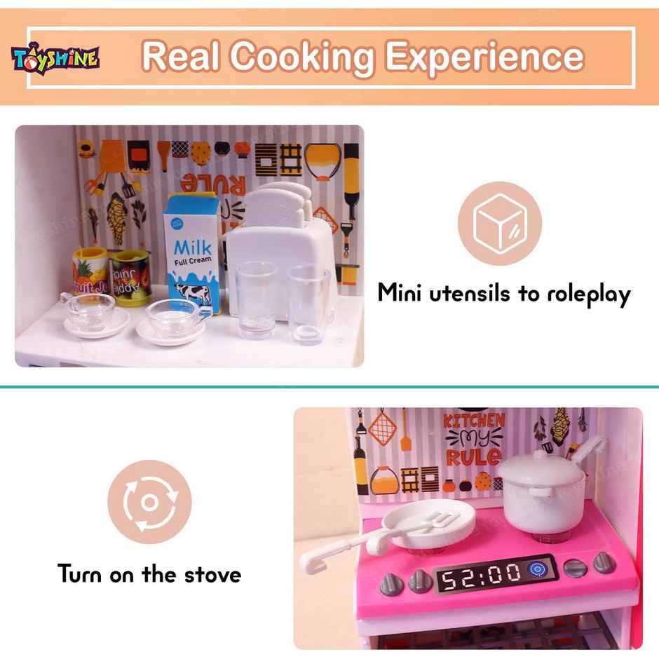 Toyshine Musical 3-Compartment Kitchen Toy Set for Toddlers