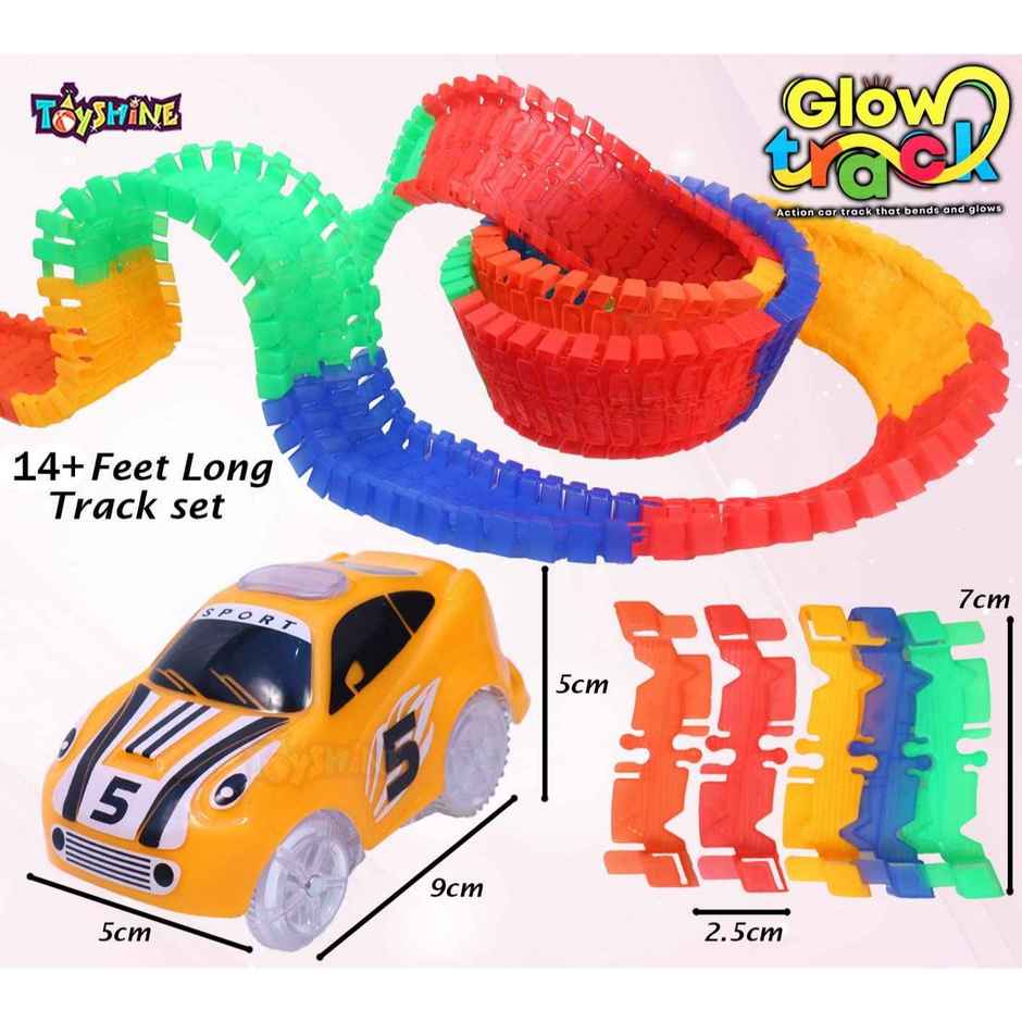Toyshine 238 Pcs Glow Track Set with 2 LED Cars - Assorted