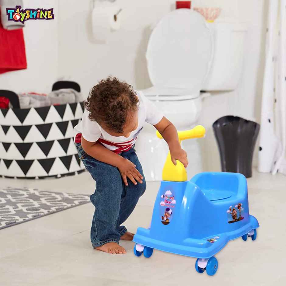Toyshine 2 in 1 Rider Cum Potty Chair | Pot Seat Potty Training for kids | Blue Green - Blue