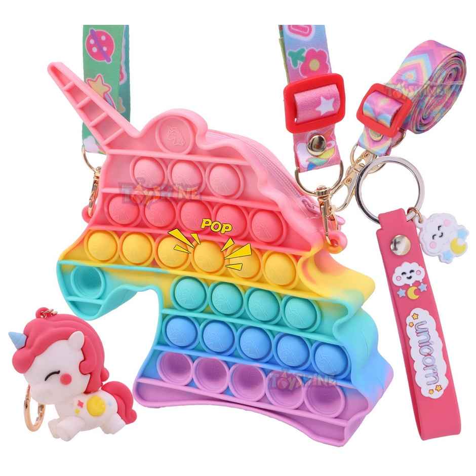 Toyshine Unicorn Pop Fidget Crossbody Bag - Silicone Sensory Toy for Girls & Women