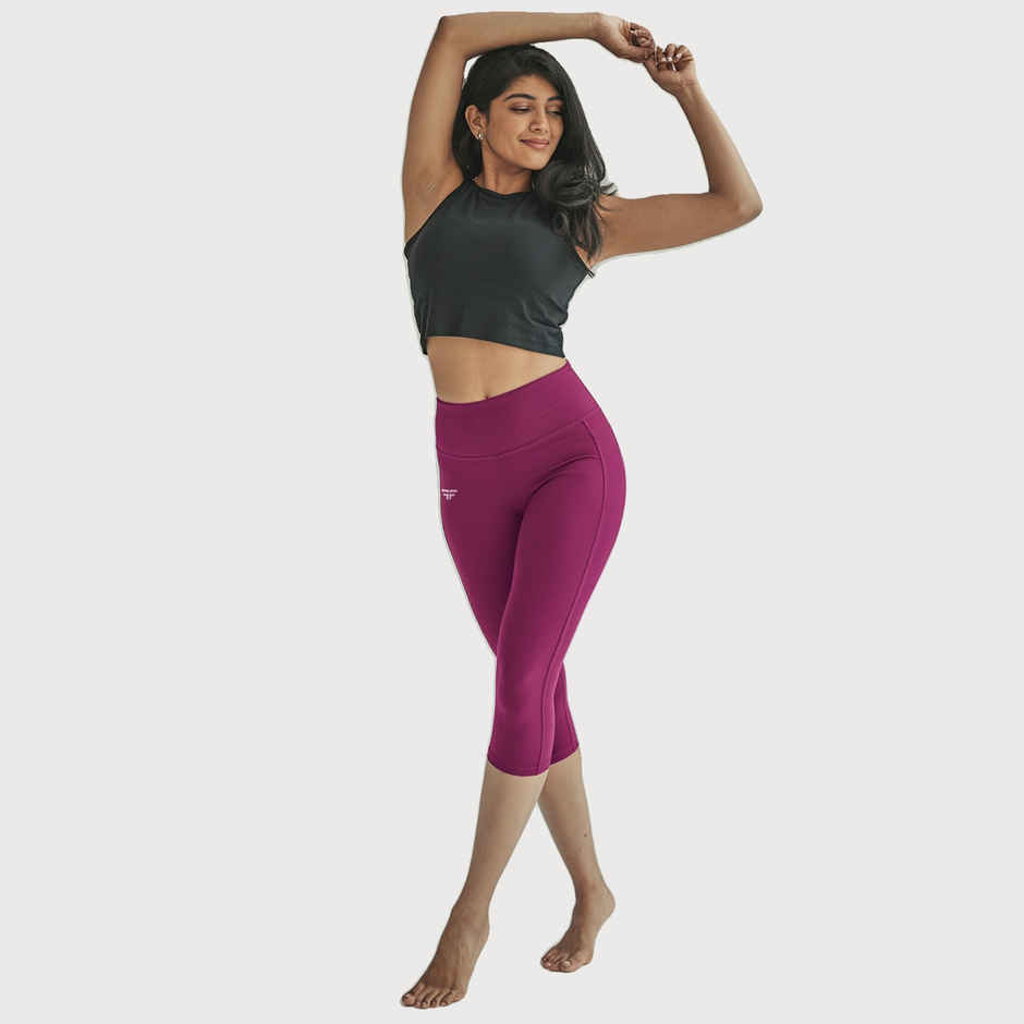 Fflirtygo Women's Capri 4 Way Stretch Slim Fit Leggings Fsc Burgb | S