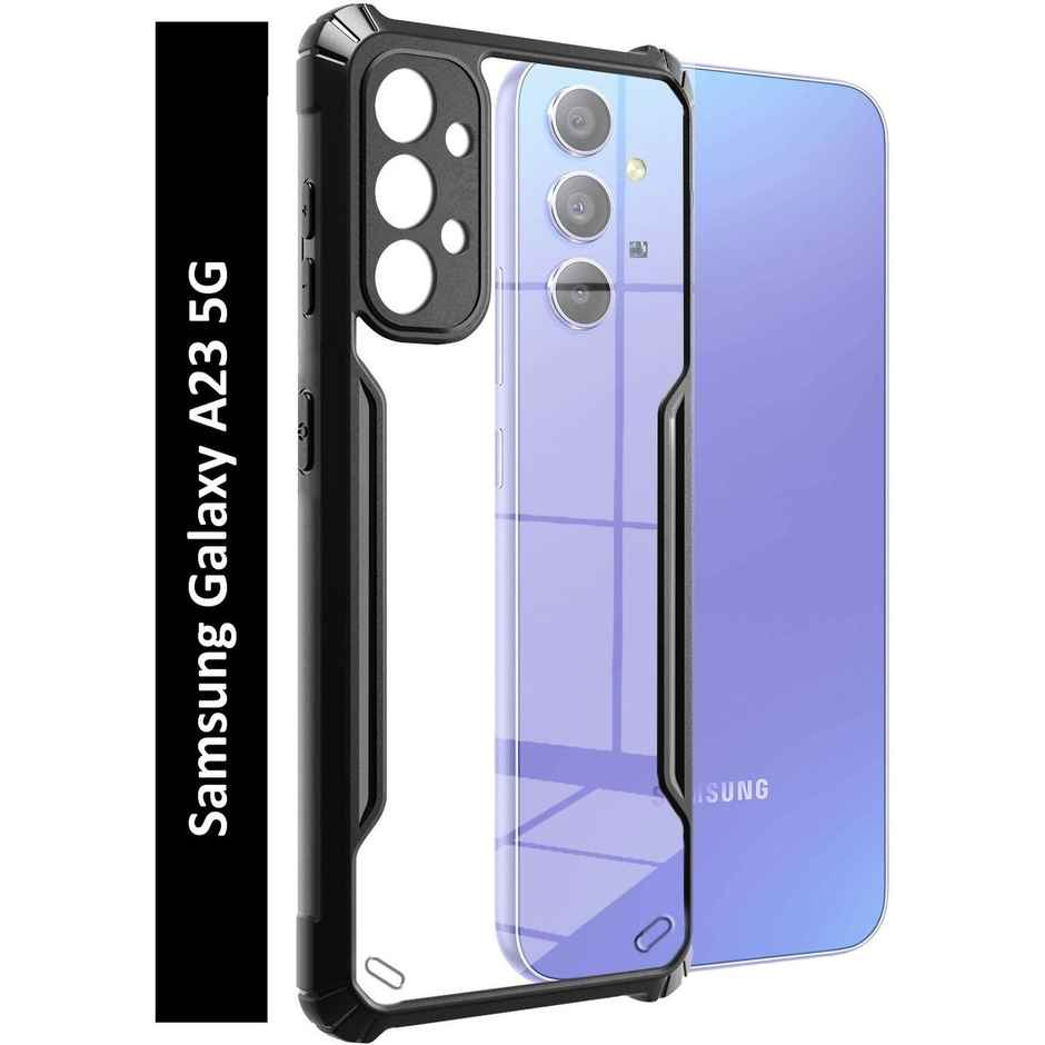 Kwine Case Samsung Galaxy A23 Back Cover - Black Bordered Transparent Case