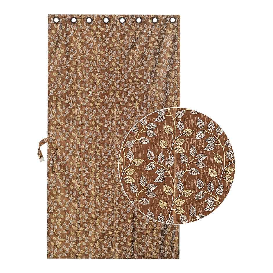 Antzco Light Brown Printed Door Curtain 7 ft x 4 ft | Pack of 2 | DC08