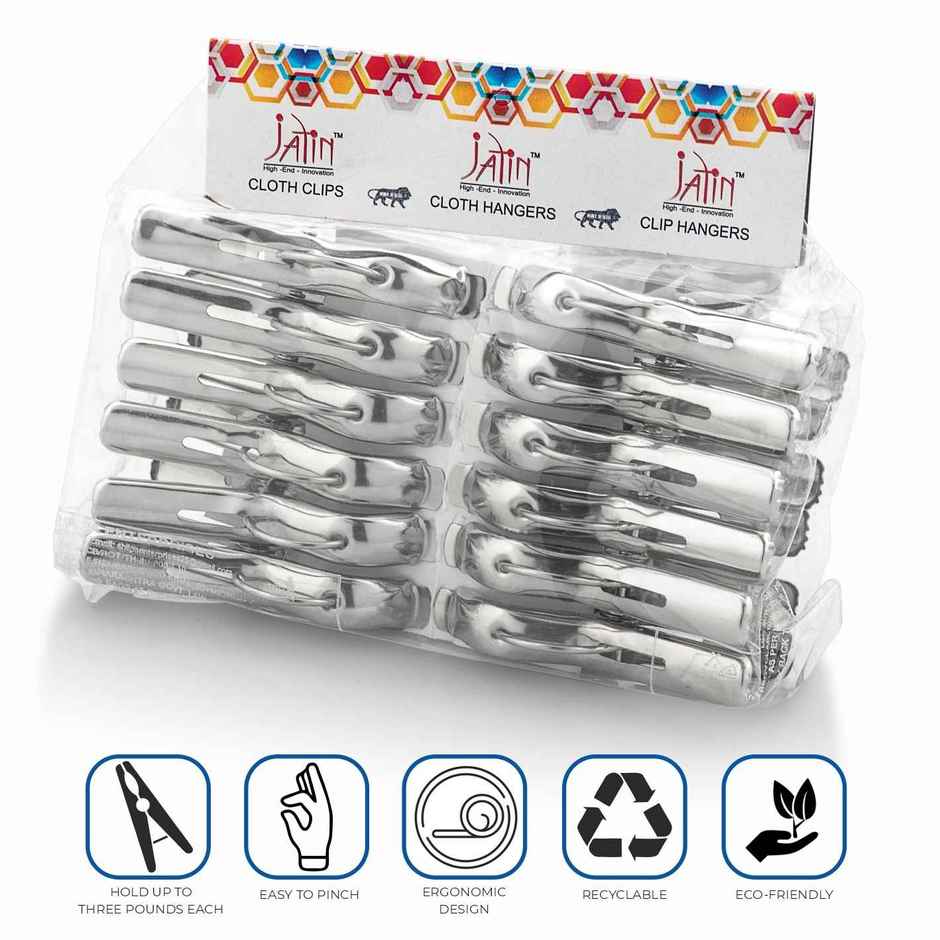Jatin Steel Cloth Clips | I-20 SS