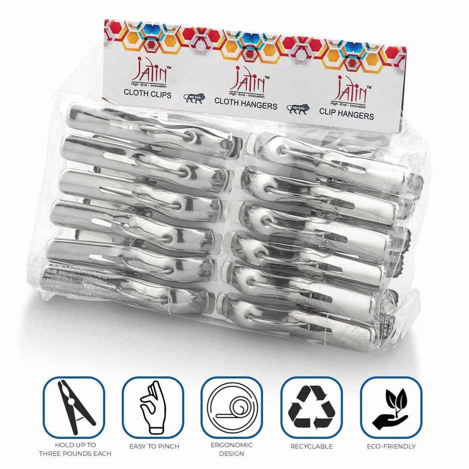 Jatin Steel Cloth Clips | I-20 SS