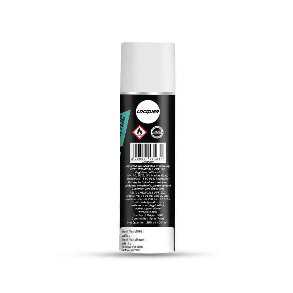 Vista Spray Paint Lacquer 400 ml (290 g) | Quick Drying with Gloss finish for Metal, Wood, Walls | Acrylic SprayPaints
