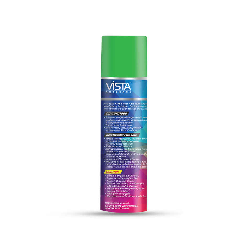 Vista Auto Care Spray Paint Leaf Green Quick-Drying | Multi-Surface for Metal
