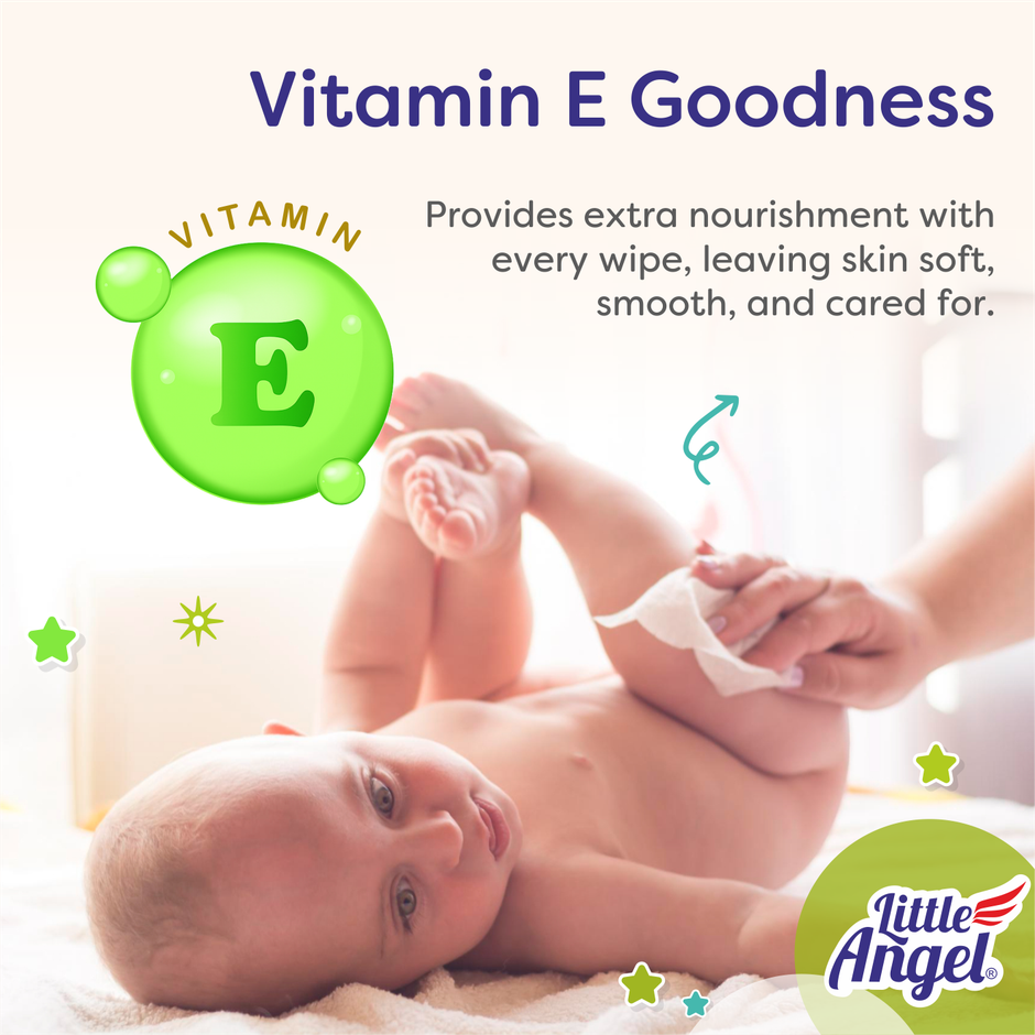 Little Angel 99% Pure Water Baby Wipes|Enriched with Chamomile Extracts & Vitamin E