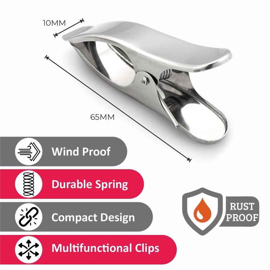 Jatin Steel Cloth Clips | Set of 12