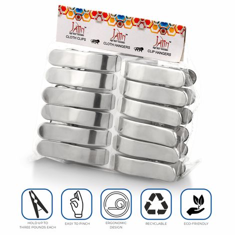 Jatin Steel Cloth Clips | I-40 SS