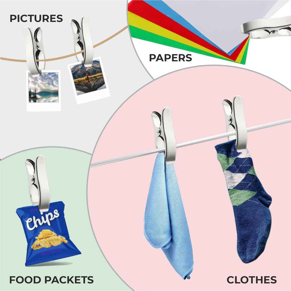 Jatin Steel Cloth Clips | I-40 SS Combo