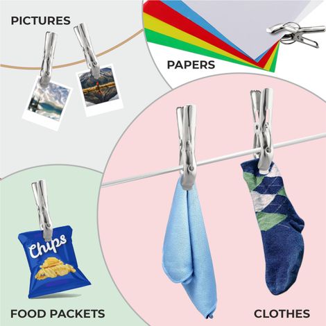 Jatin Steel Cloth Clips | I-20 SS