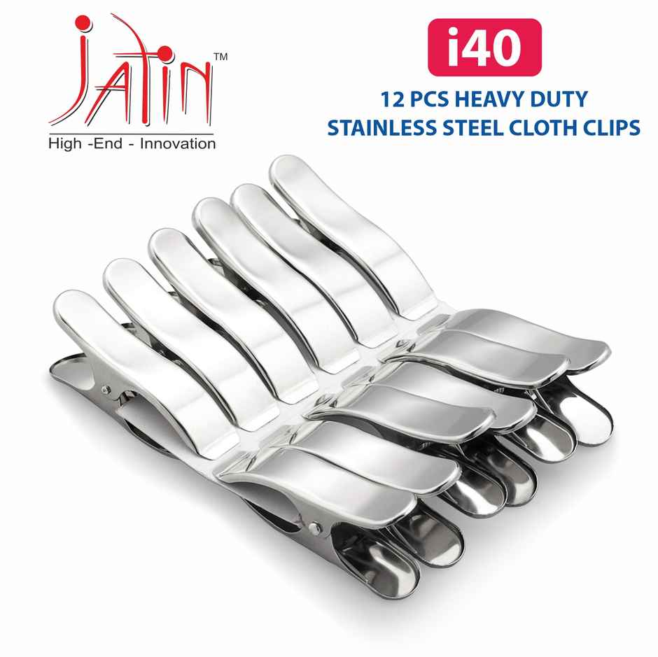 Jatin Steel Cloth Clips | I-40 SS Combo