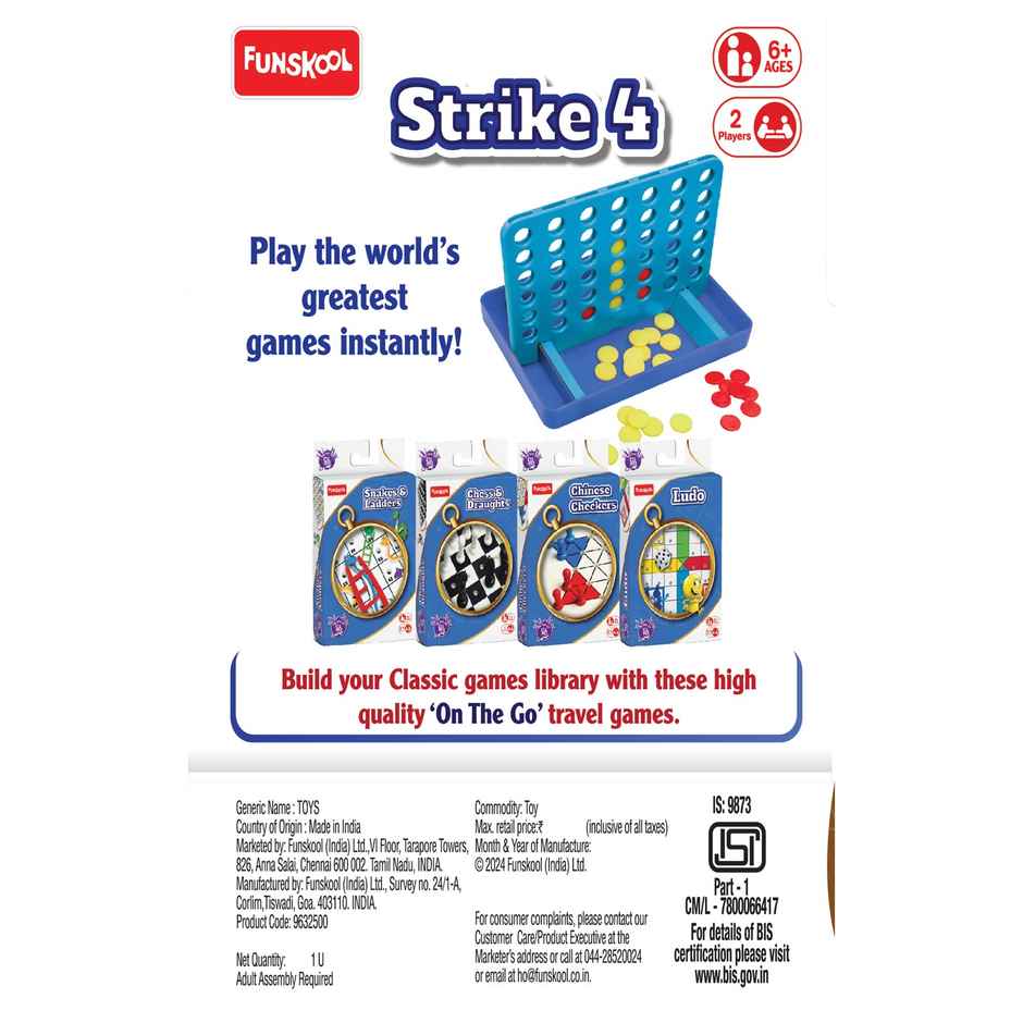 Funskool Strike 4 Travel Board Game