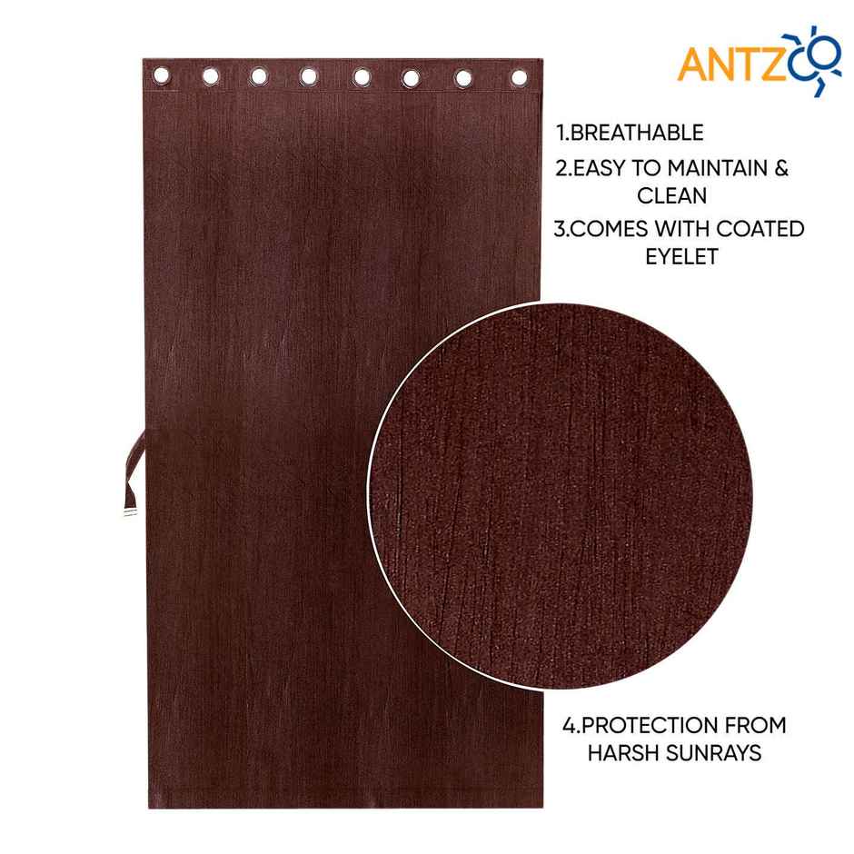 Antzco Plain Brown Door Curtain 7 ft x 4 ft | Pack of 2 | DC10