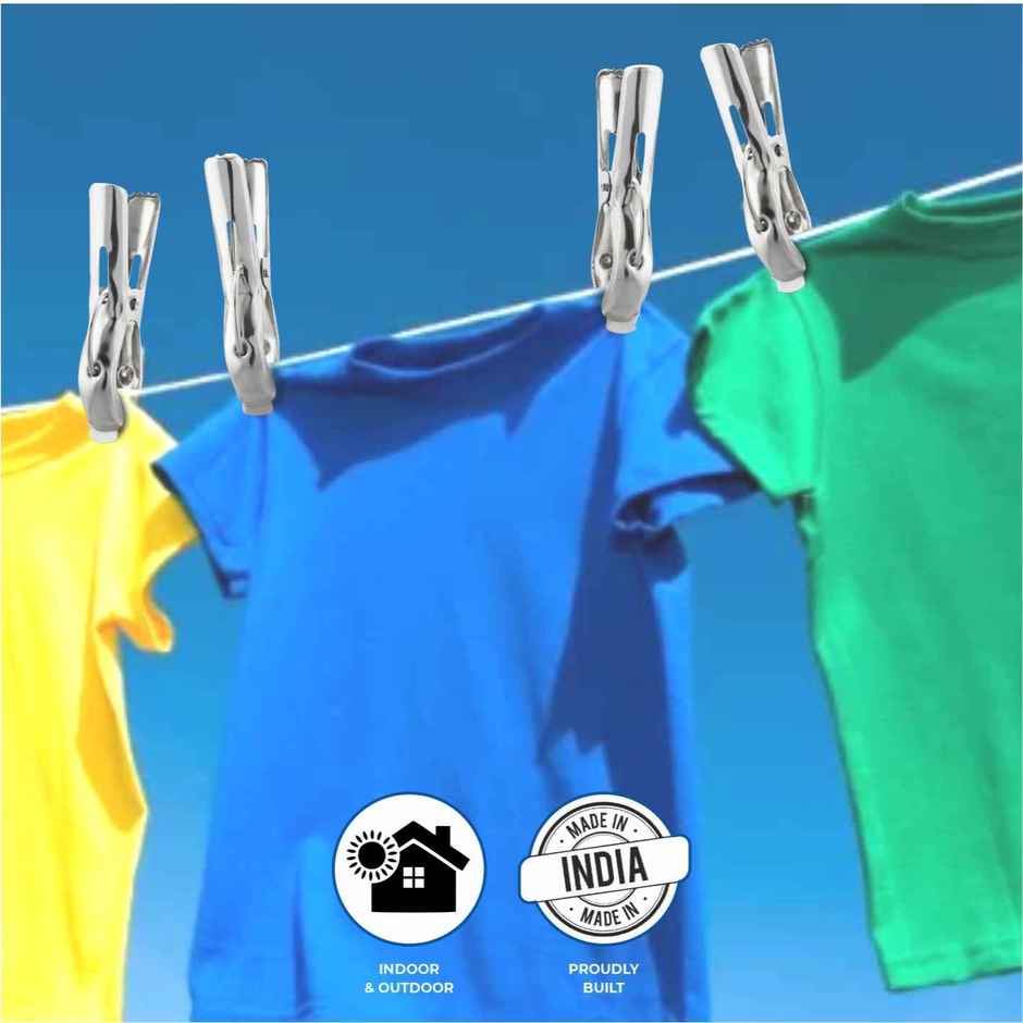 Jatin Steel Cloth Clips | Set of 12