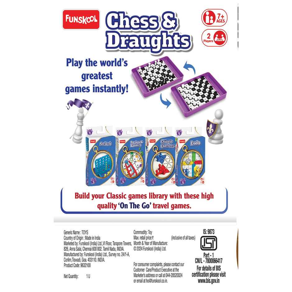 Funskool Travel Chess & Draughts Board Game