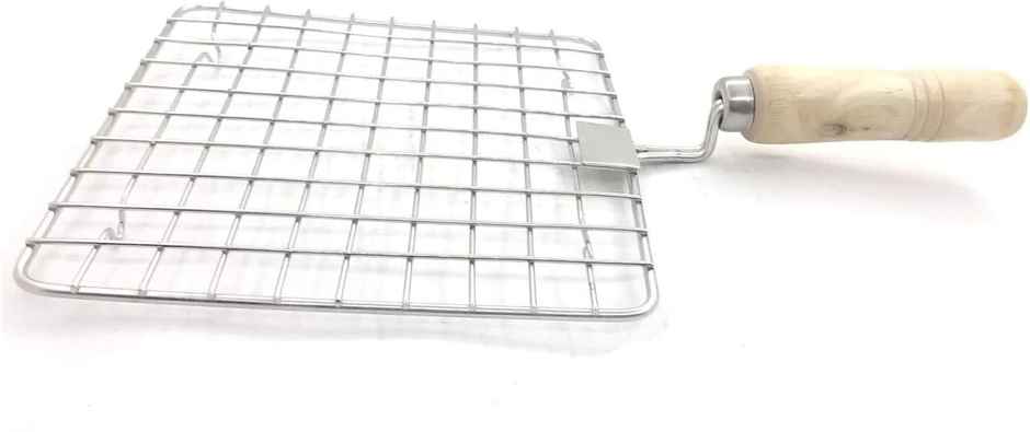 Jensons SS Roaster, Papad Jali Roast, Paneer Grill, Roti Maker, Barbeque, Toast Grill Wooden Handle