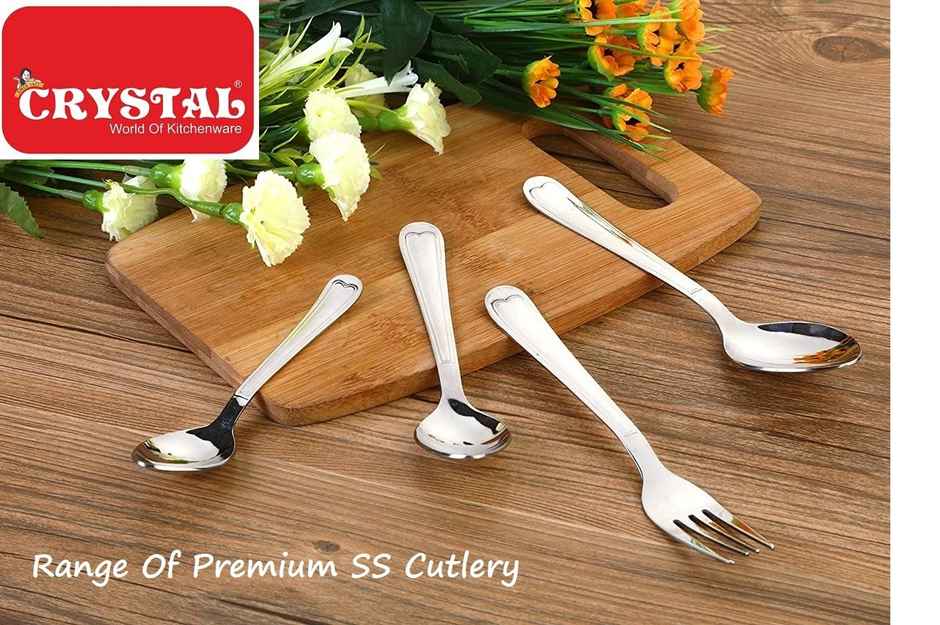 Crystal - Cc951A Stainless Steel Tea Spoon Set Set Of 6 Silver - 6.5 Cm
