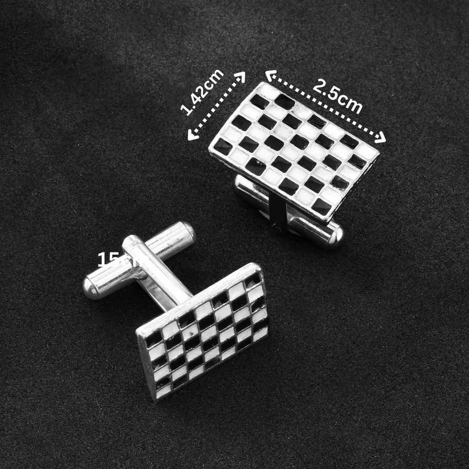 Voylla Signature Checkered Men's Cufflinks