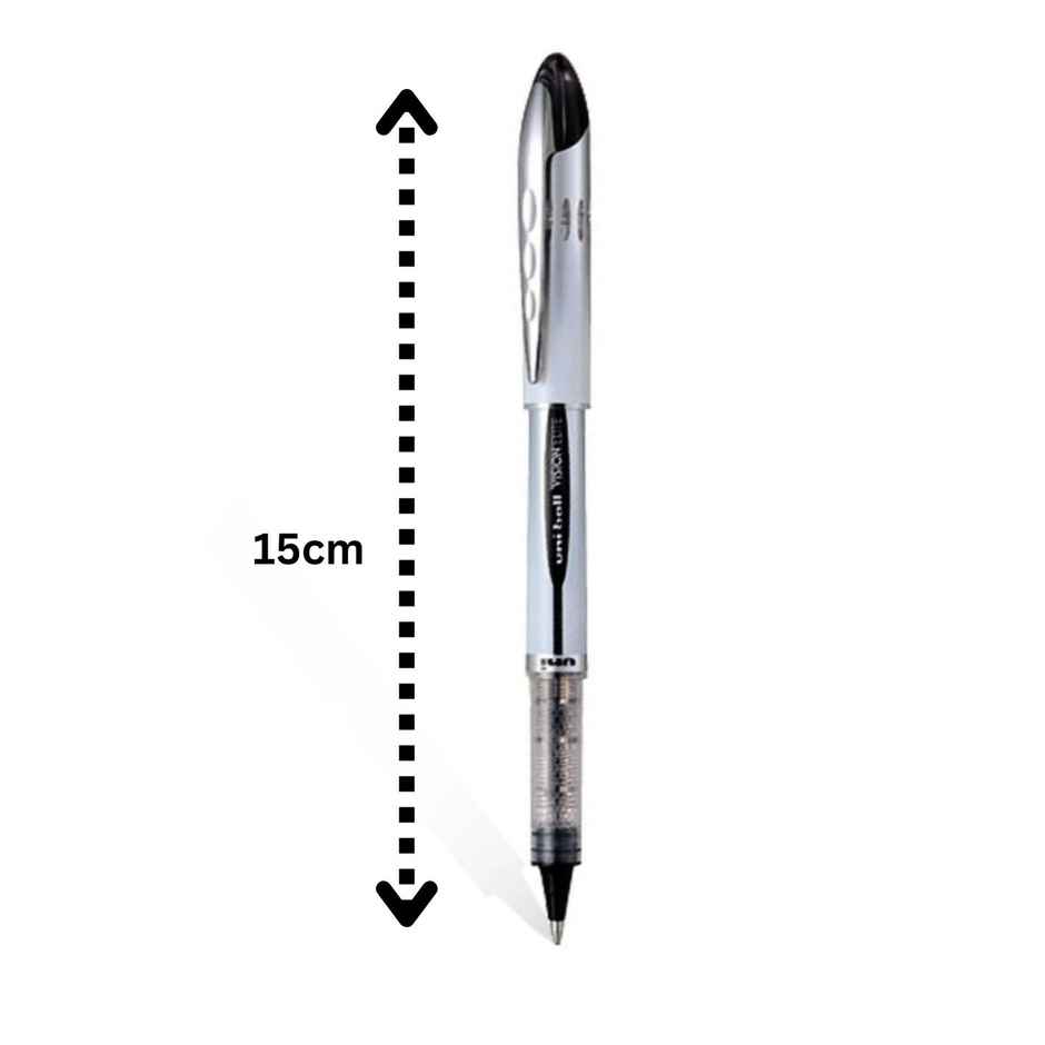 Uniball UB-200 Vision Elite Roller Pens, 0.8 mm Tip, Black Ink