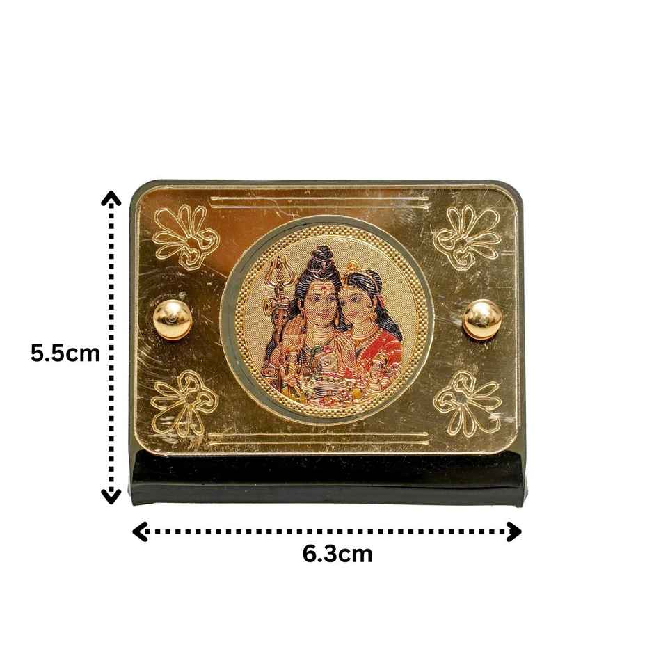 Divine Vibes Shiv Pariwar Square Photo Frame for Car Dashboard