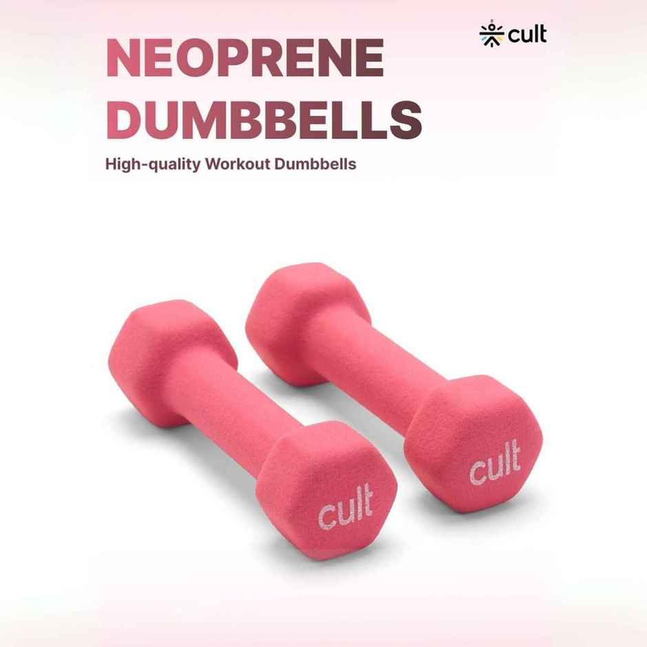 Cult Neoprene Dumbbell Set (1 kg X 2) | Pink