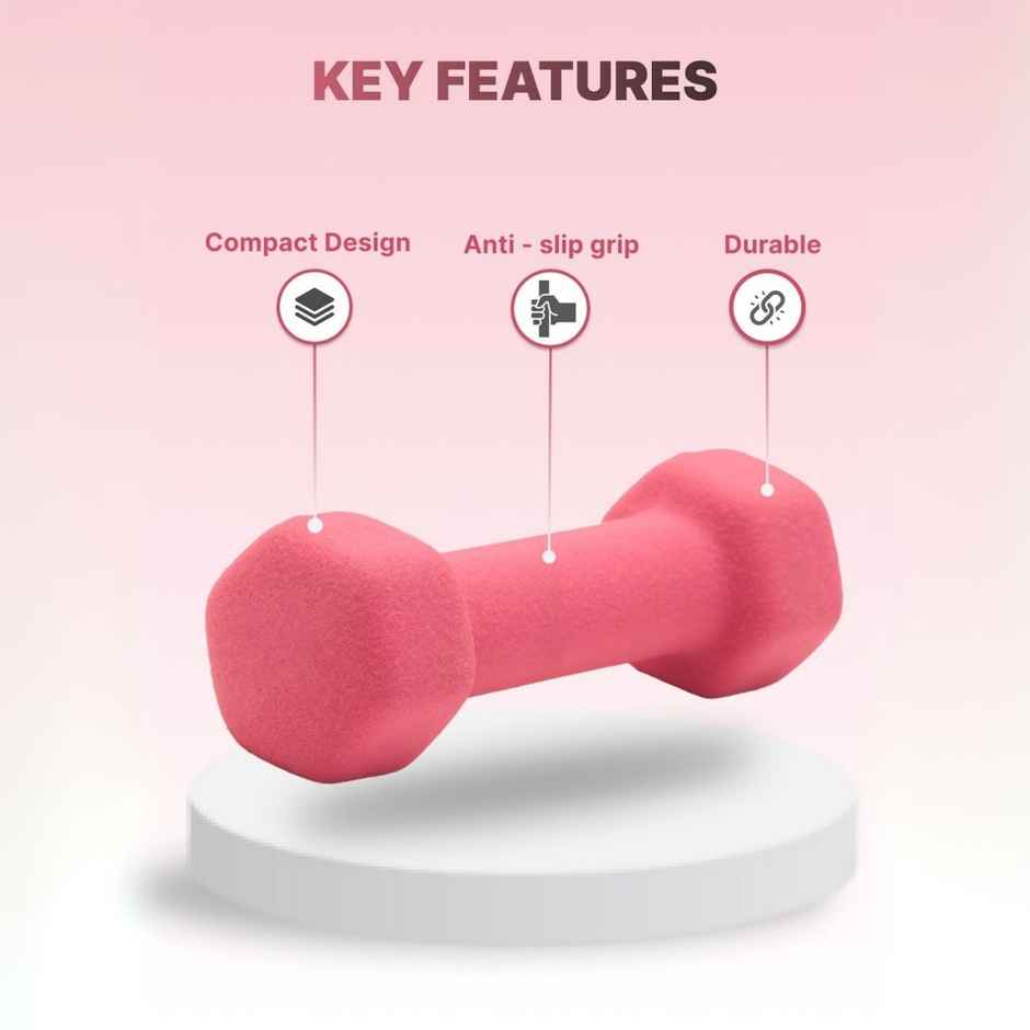 Cult Neoprene Dumbbell Set (1 kg X 2) | Pink