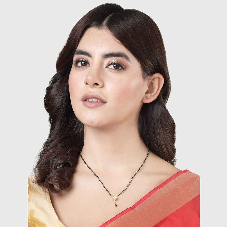 NVR Black Gold Plated Beaded Mangalsutra | NVR2141